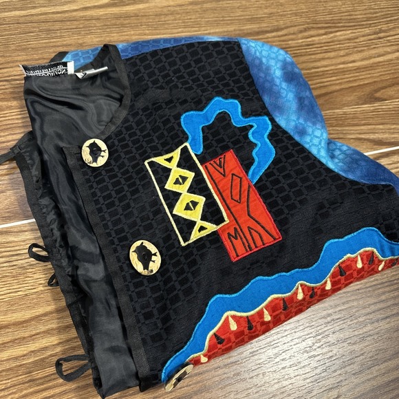 Draper's and Damon's Black Floral Embroidered Bird Button Jacket Size Large Pt - Picture 8 of 8